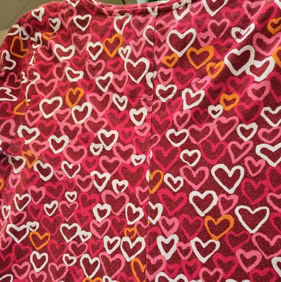 LANDS' END Long-sleeved Hearts Dress Cotton/Spandex Youth Large 14 - Picture 3 of 6